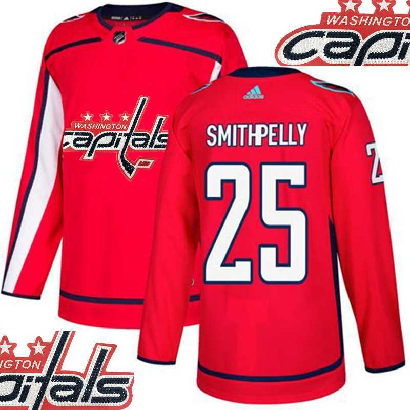 Capitals #25 Smithpelly Red With Special Glittery Logo Adidas Jersey,We sell and wholesale Capitals #25 Smithpelly Red With Special Glittery Logo Adidas Jersey on line form chian!